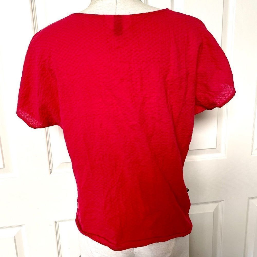 Universal Thread Tie Front Button Down Red Top - image 8